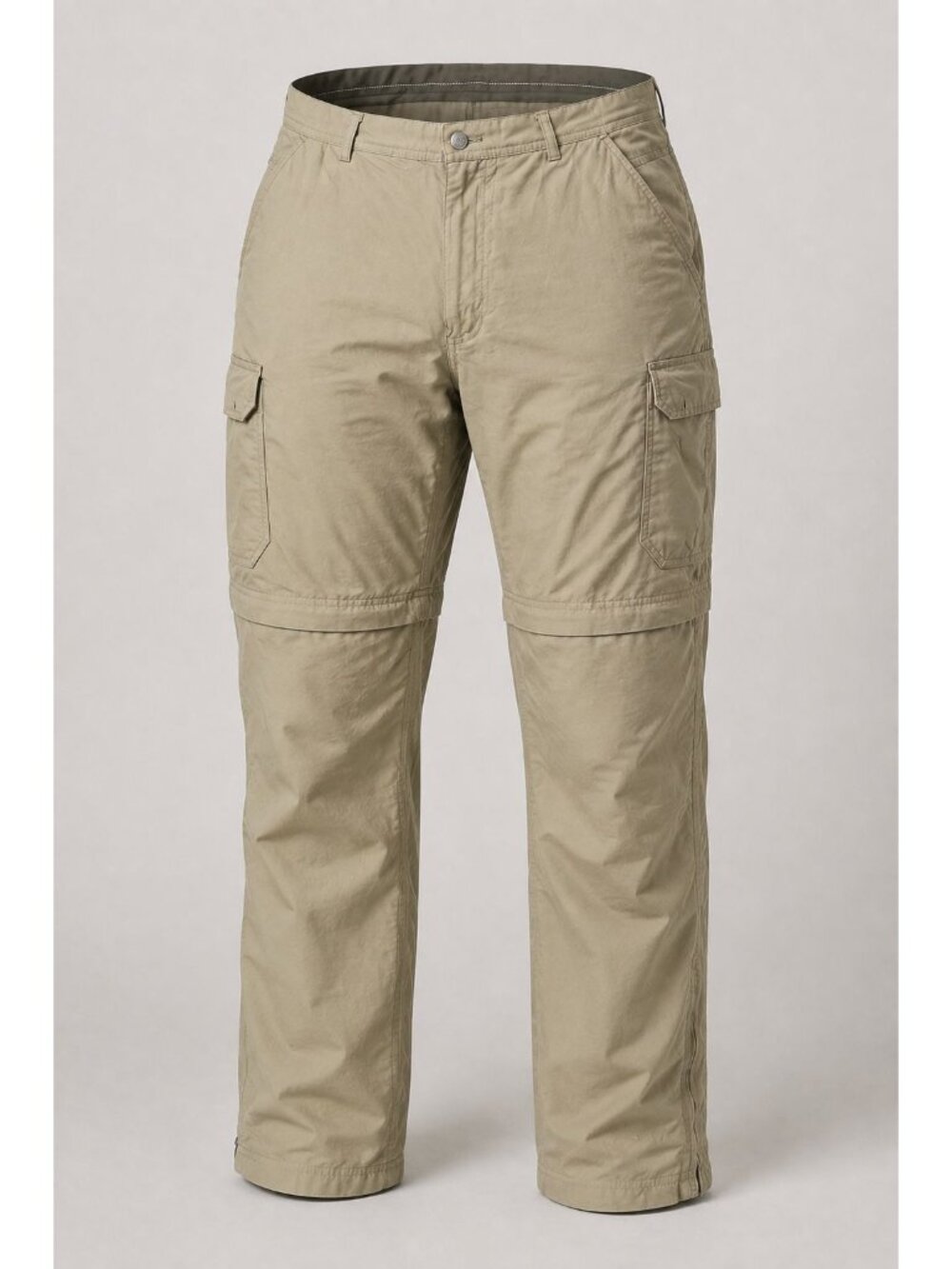 REI Mens 42x32 Tan Convertible Hiking Pants Cargo Pockets Outdoor Travel Utility